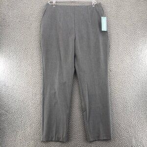 Coldwater Creek Pants Womens 12 Petite Studio Gray Slim Leg Skinny Office NWT
